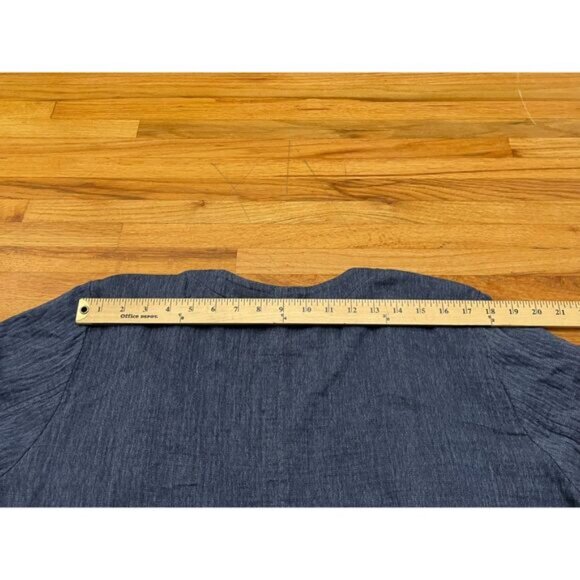 Eileen Fisher Women's 3X Blue Sweater Organic Cotton Linen Cardigan Open Front - Picture 7 of 9